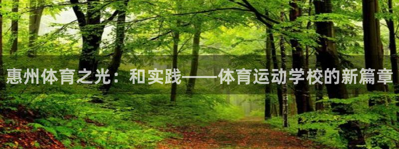 ug环球官网登录入口：惠州体育之光：和实践——体育运动学校的新篇章