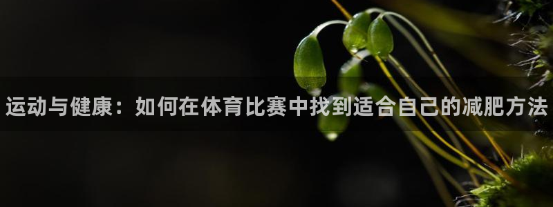 菲律宾ug环球官网：运动与健康：如何在体育比赛中找到适合自己的减肥方法